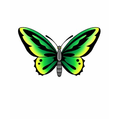 green butterfly tattoo design t shirts by tattoowazoo