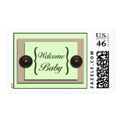 Green Buttons & Brackets Postage Stamps zazzle_stamp