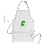 green c monogram aprons