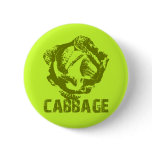Green Cabbage Pop Art Button