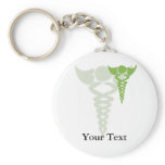 green caduceus medical gifts keychains