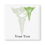 green caduceus medical gifts magnets