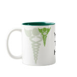 green caduceus medical gifts mugs
