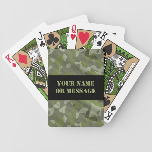Green Camo Camouflage Military Hunter Pattern Card Deck