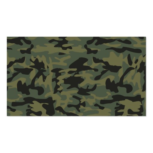 Green camo pattern business cards (back side)
