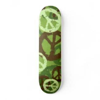 Green Camo/Peace Signs Skateboard skateboard