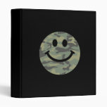 Green Camo Smiley Face 3 Ring Binder