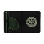 Green Camo Smiley Face iPad Case