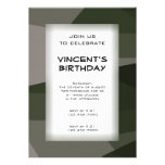 Green Camouflage Blocks Birthday Party Invitation