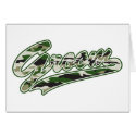 Green Camouflage Groom cards