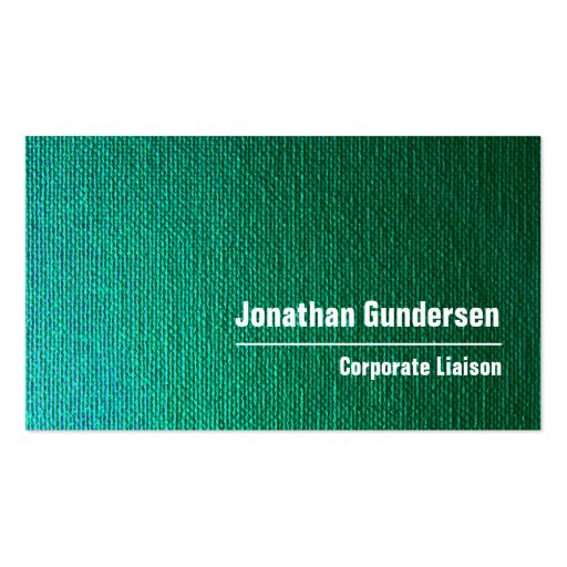 Green Canvas Modern Professional Business Card (front side)
