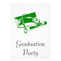 Green Cap & Diploma invitations