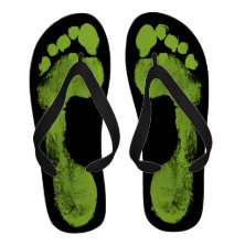 Green Carbon Footprint Environmental Flip-Flops