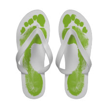 Green Carbon Footprint Environmental Flip-Flops