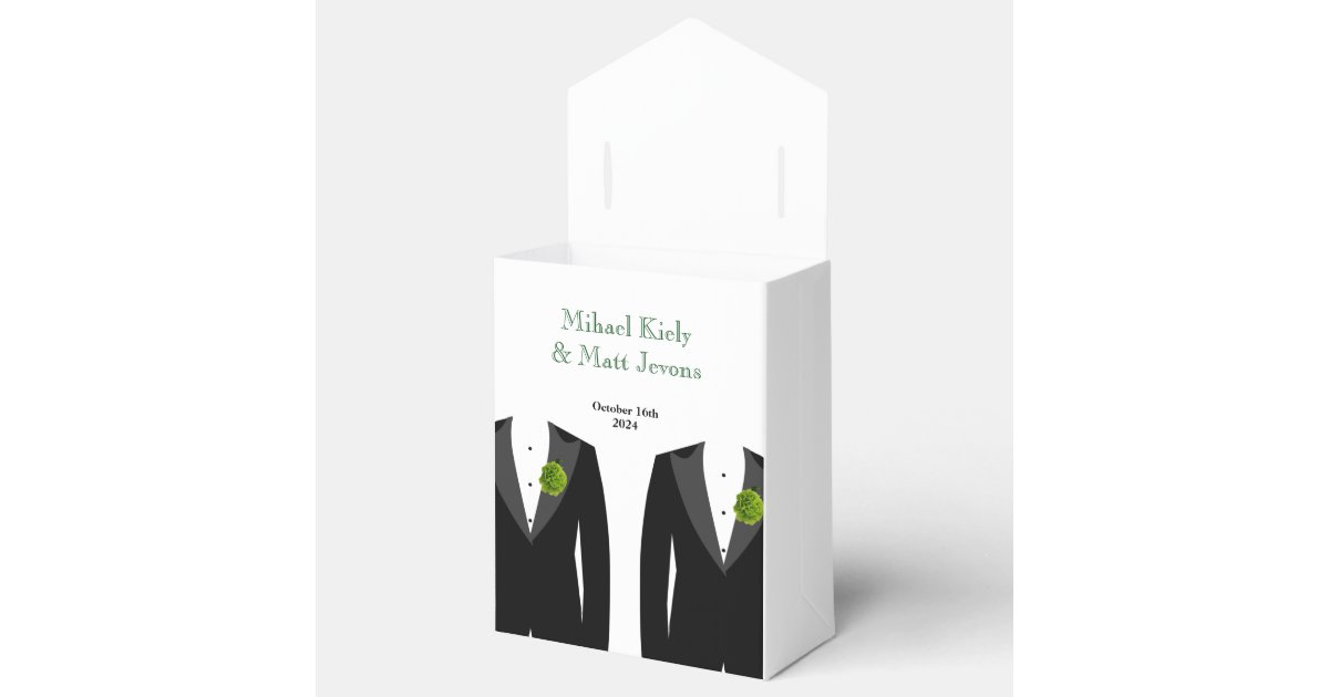 Green Carnations Favor Box for a Gay Wedding Zazzle