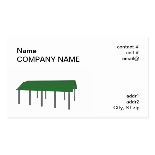 green carport business cards (front side)
