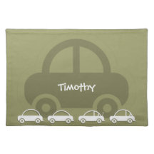 Green Cars Custom Table Placemats