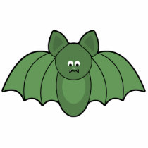 Green Cartoon Bat Halloween Ornament photo sculptures
