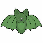 Green Cartoon Bat Halloween Ornament Photo Sculpture