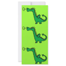 Green Cartoon Dragon Customized Rack Card