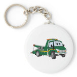 Green Cartoon Tow Truck Key Chains