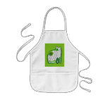 'green cat' digital painting apron