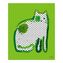 'green cat' digital painting poster posters