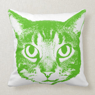 cat face throw pillow