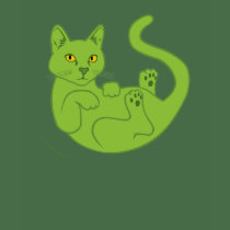 Green Cat, from planet Mars probably. t-shirts