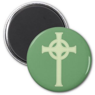 Green Celtic Cross magnet