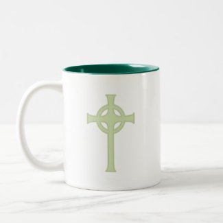 Green Celtic Cross mug