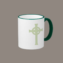Green Celtic Cross mugs