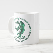 Green Celtic Dragon Extra Large Mug