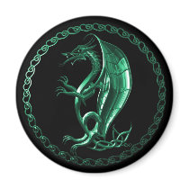 Green Celtic Dragon Magnet