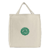 Green Celtic Irish Knotwork Design 2 Pattern embroidered bags