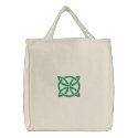 Green Celtic Irish Knotwork Design 3 Pattern embroidered bags by mrssocolov4 Green Celtic Irish Knotwork Design 3 Pattern embroidered bags