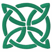 Green Celtic Irish Knotwork Design 3 Pattern Embroidered Polo Shirt