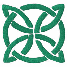 Green Celtic Irish Knotwork Design 3 Pattern Embroidered Polo Shirt