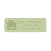 Green Celtic Knot Thin Envelope Address Labels