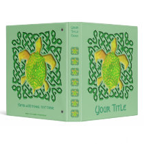 Green Celtic Knot Turtle Customizable Binder