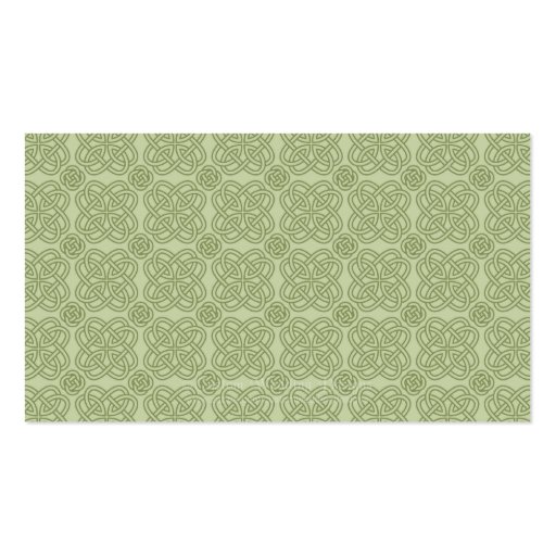 Green Celtic Knot Wedding Table Place Cards Business Card Templates (back side)