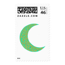Green Celtic Moon stamp