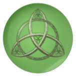 Green Celtic Trinity Knot Dinner Plate