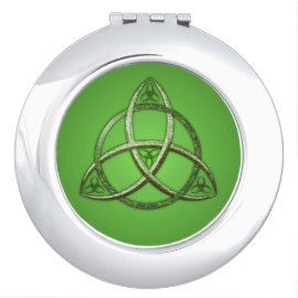 Green Celtic Trinity Knot Makeup Mirrors