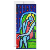 Green Chair Woman by Piliero rack cards by piliero Green Chair Woman by Piliero rack cards