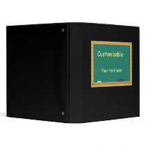 Green Chalkboard Greeting - Customizable Vinyl Binder