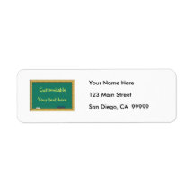Green Chalkboard Greeting - Customizable Return Address Labels
