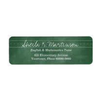 Green Chalkboard Teacher Tutor labels