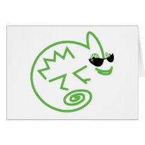 Green Chameleon Card