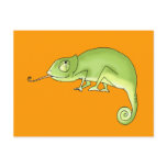 Green chameleon post card